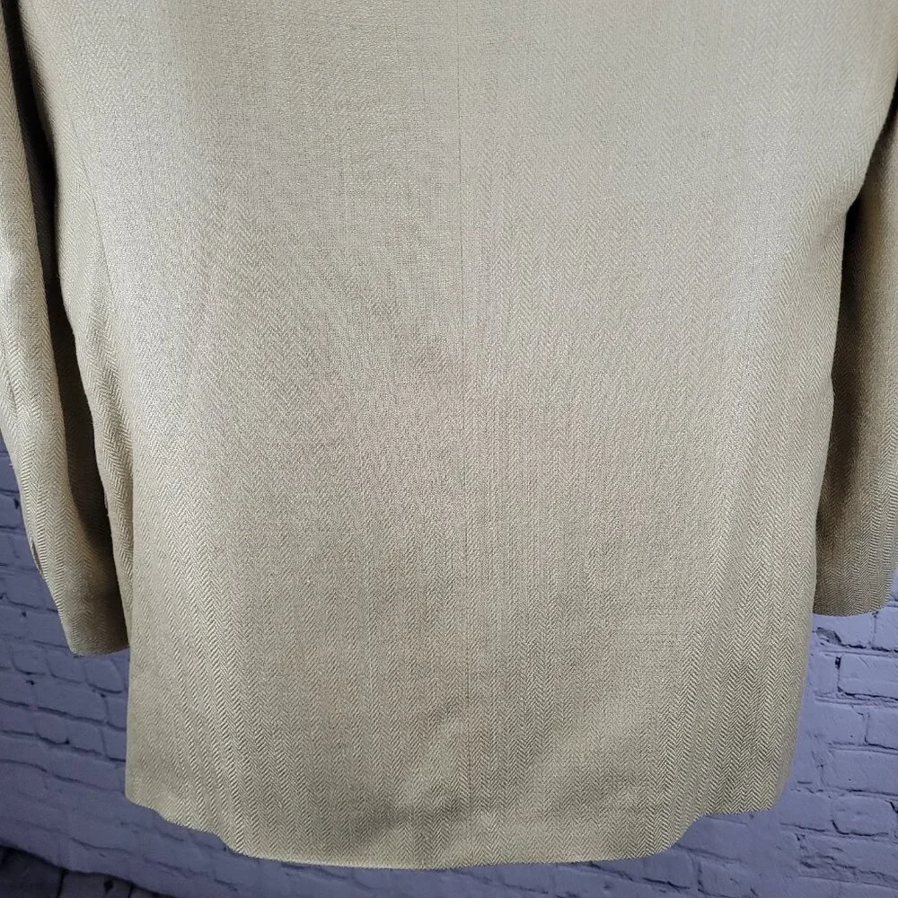 Bachrach Gold 100% Silk Herringbone 3 Button Notch Blazer Sport Coat 42L